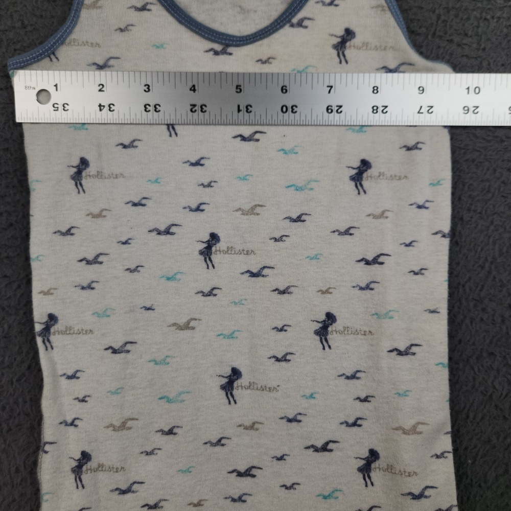 Vtg Y2K Hollister Cami Tank XS Racerback Ribbed Stretch Long Bella Swan AOP RARE - Picture 5 of 10